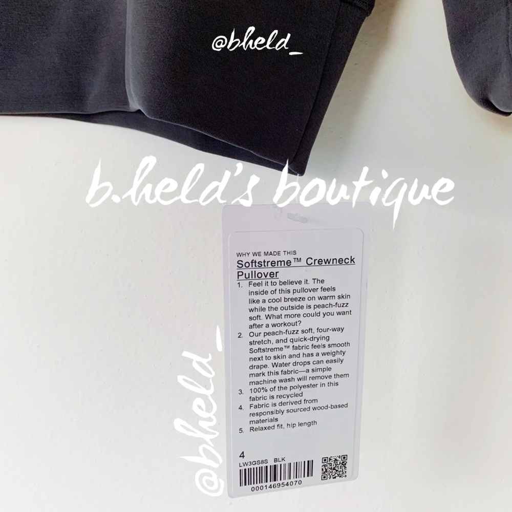 lululemon Softstreme Crewneck Pullover in Black Size 4 Brand New NWT - Picture 3 of 12